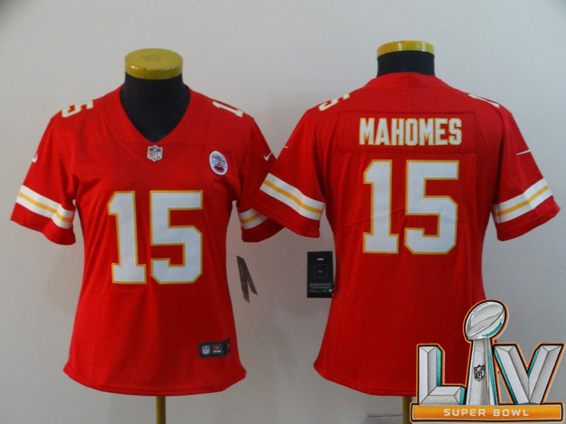 Super Bowl LV 2021 Women Kansas City Chiefs #15 Mahomes Red Nike Vapor Untouchable Limited NFL Jersey->women nfl jersey->Women Jersey